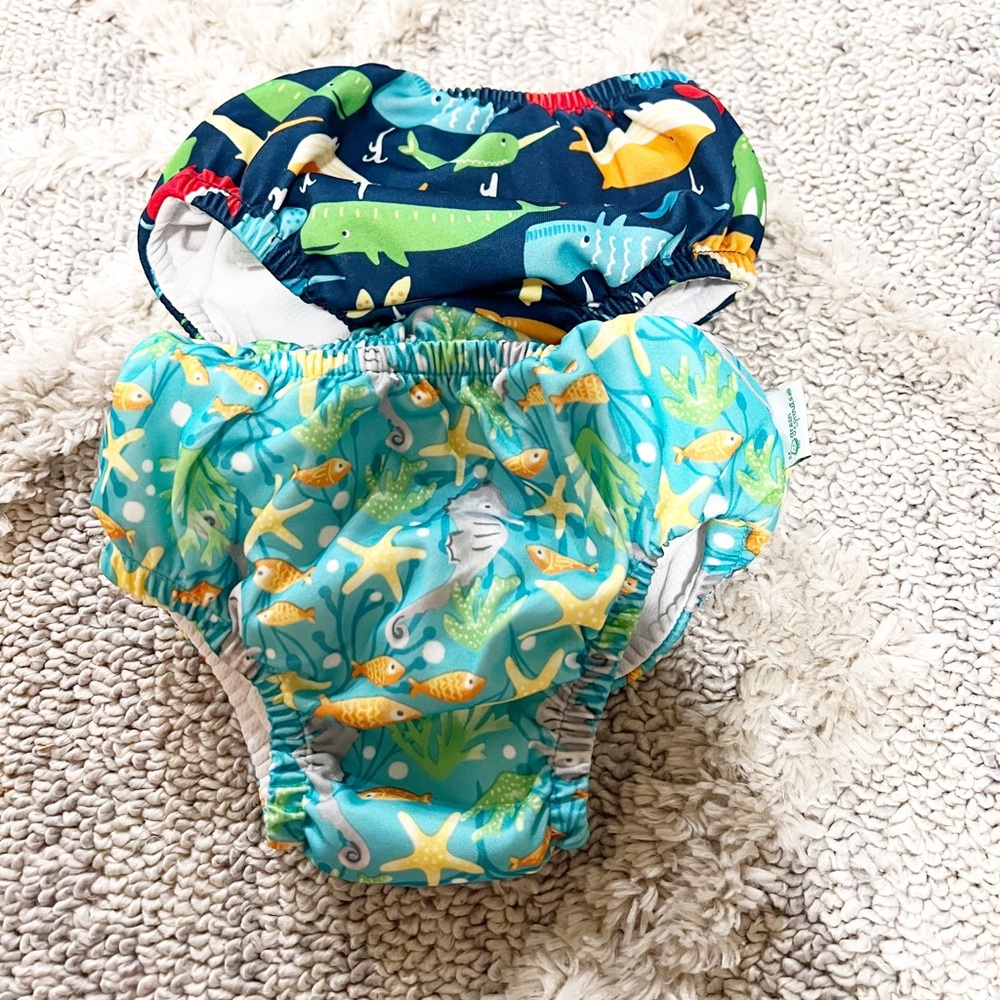 Green Sprouts reusable swim diapers size 18 months Set of 2 gently used like new